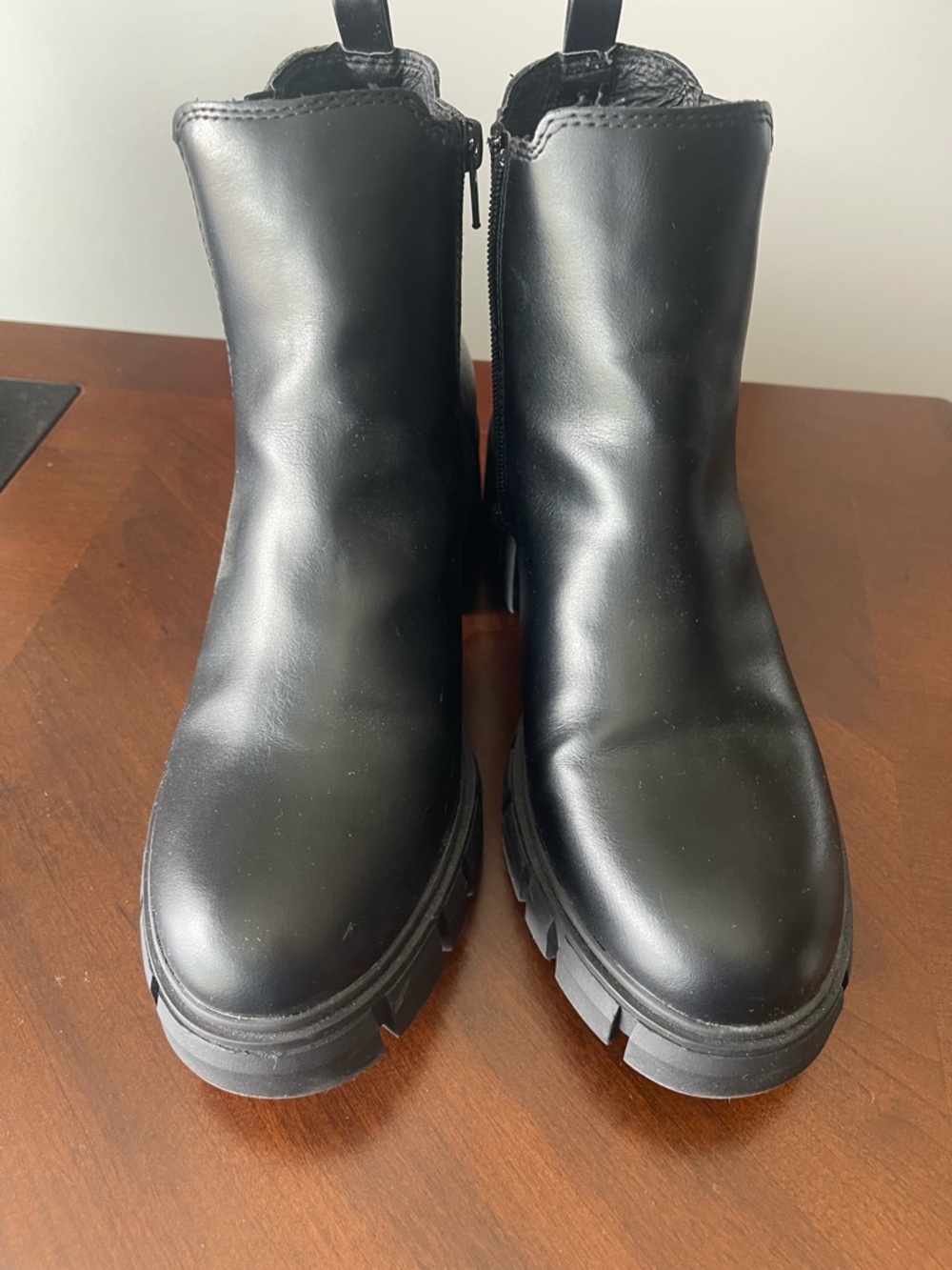 Steve Madden Black Chunky Vegan Ankle Boots